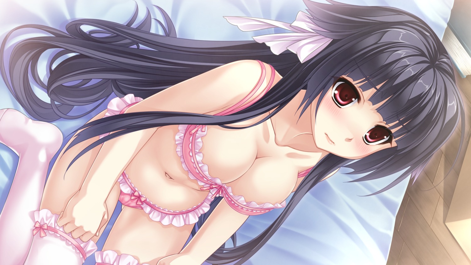 bra cleavage fusehime game_cg pantsu saeki_hokuto skyfish thighhighs tsukumo_no_kanade