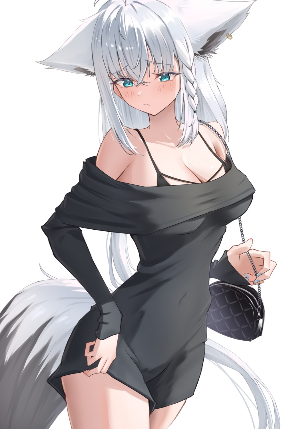 animal_ears bra hololive hololive_gamers kirimoya kitsune shirakami_fubuki tail