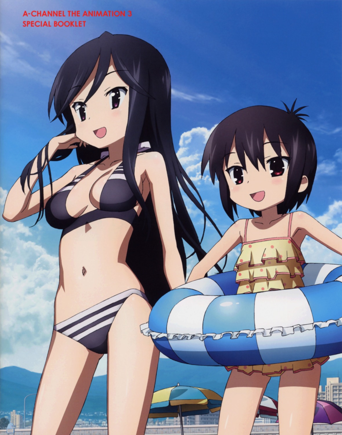 a_channel bikini ichii_tooru nishi_yuuko sasaki_masakatsu scanning_artifacts screening swimsuits