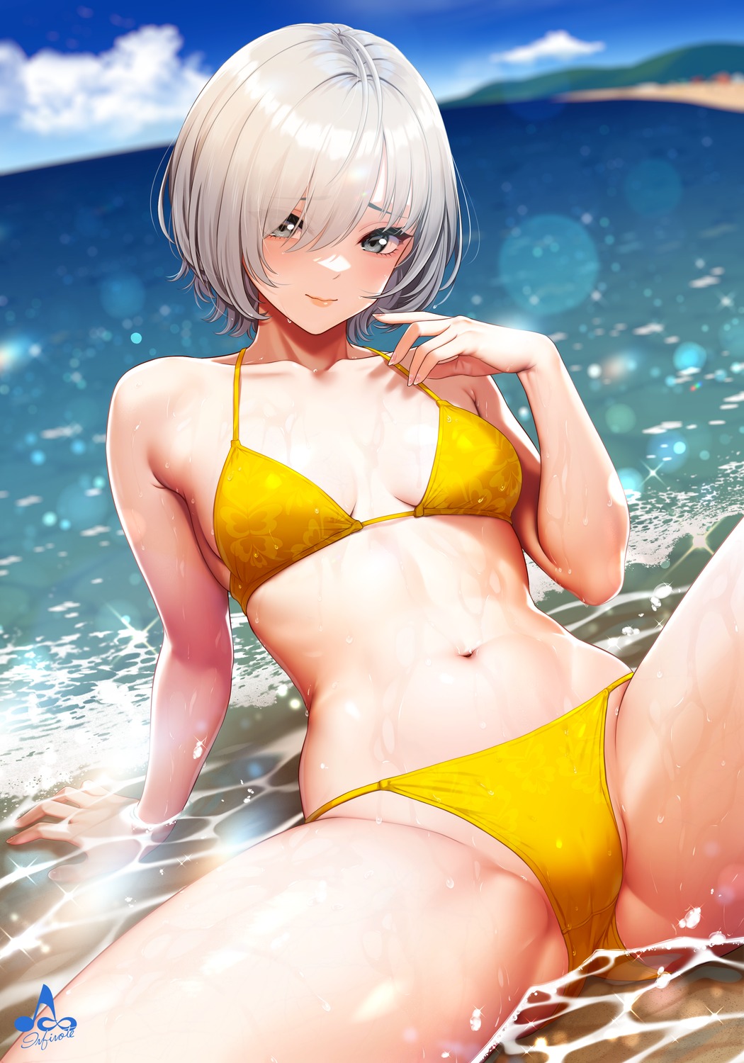 bikini cameltoe infinote sashou_mihiro swimsuits wet