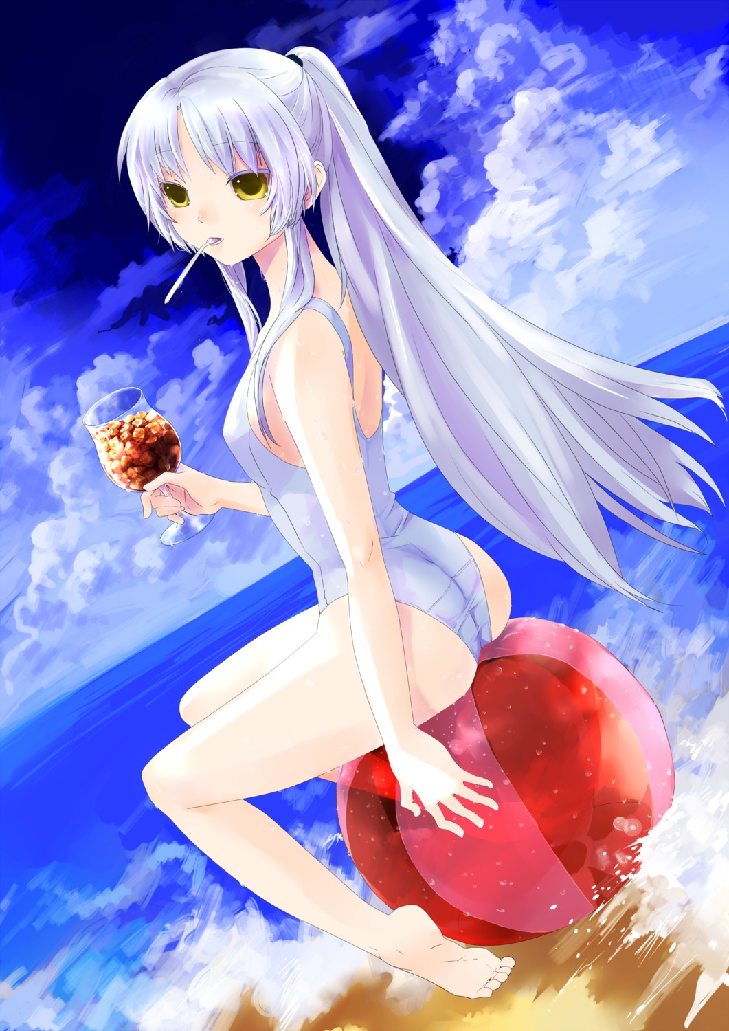angel_beats! komota swimsuits tachibana_kanade wet