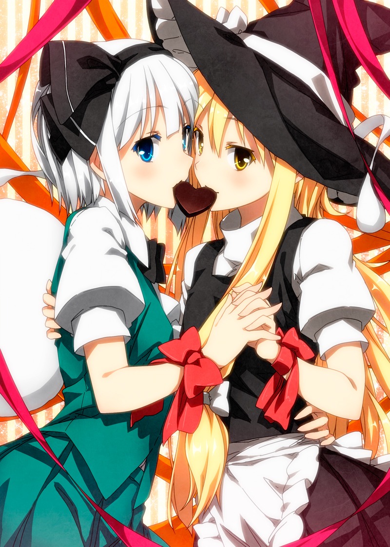 kirisame_marisa konpaku_youmu sazanami_mio touhou valentine yuri