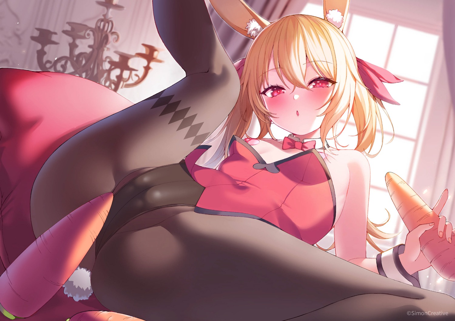 animal_ears breasts bunny_ears bunny_girl cameltoe little_witch_nobeta loli no_bra nobeta pantyhose pasties tagme tail