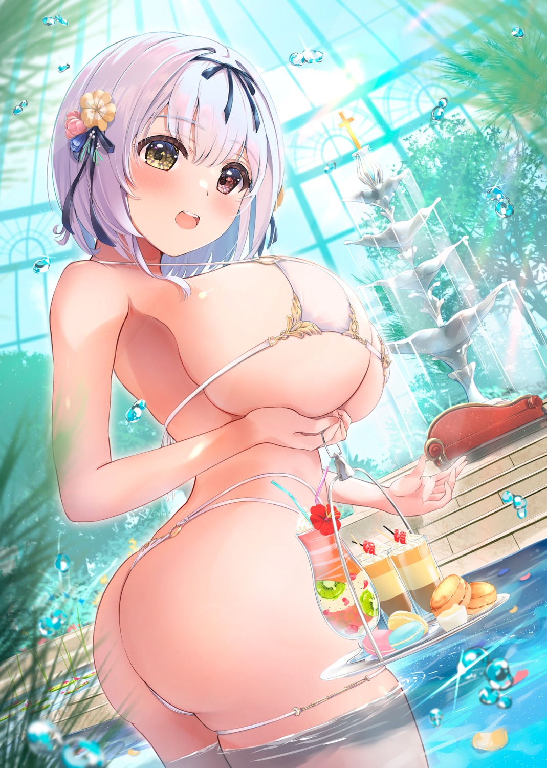 alicia_renato_(yashiro_sousaku) ass bikini fujinomiya_reicho swimsuits thong wet