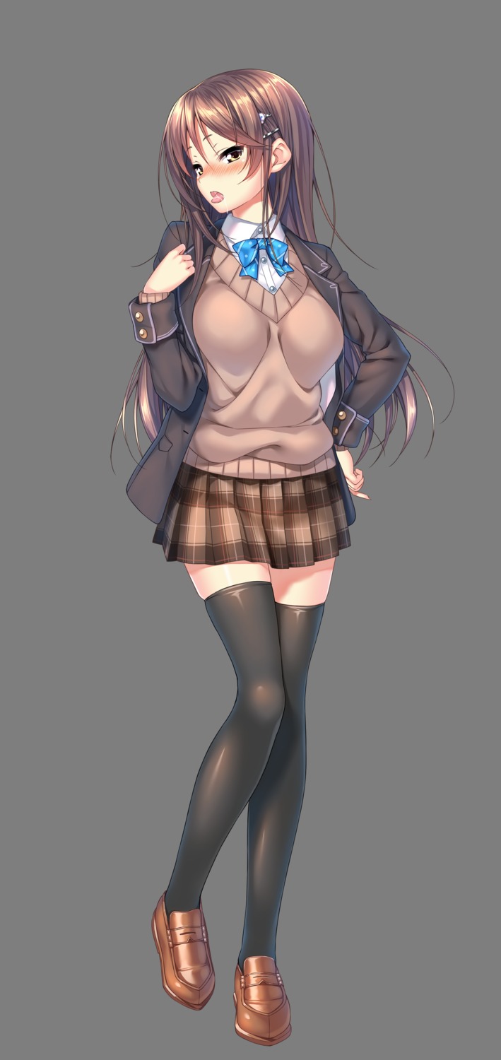 amakano_~second_season~ azarashi_soft ichinose_honami_(amakano) piromizu seifuku sweater thighhighs transparent_png