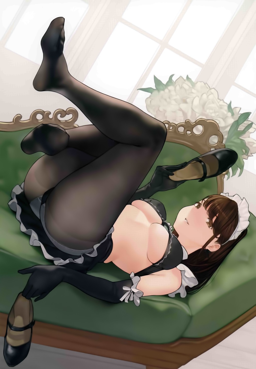 ass bra feet maid pantsu pantyhose skirt_lift yom