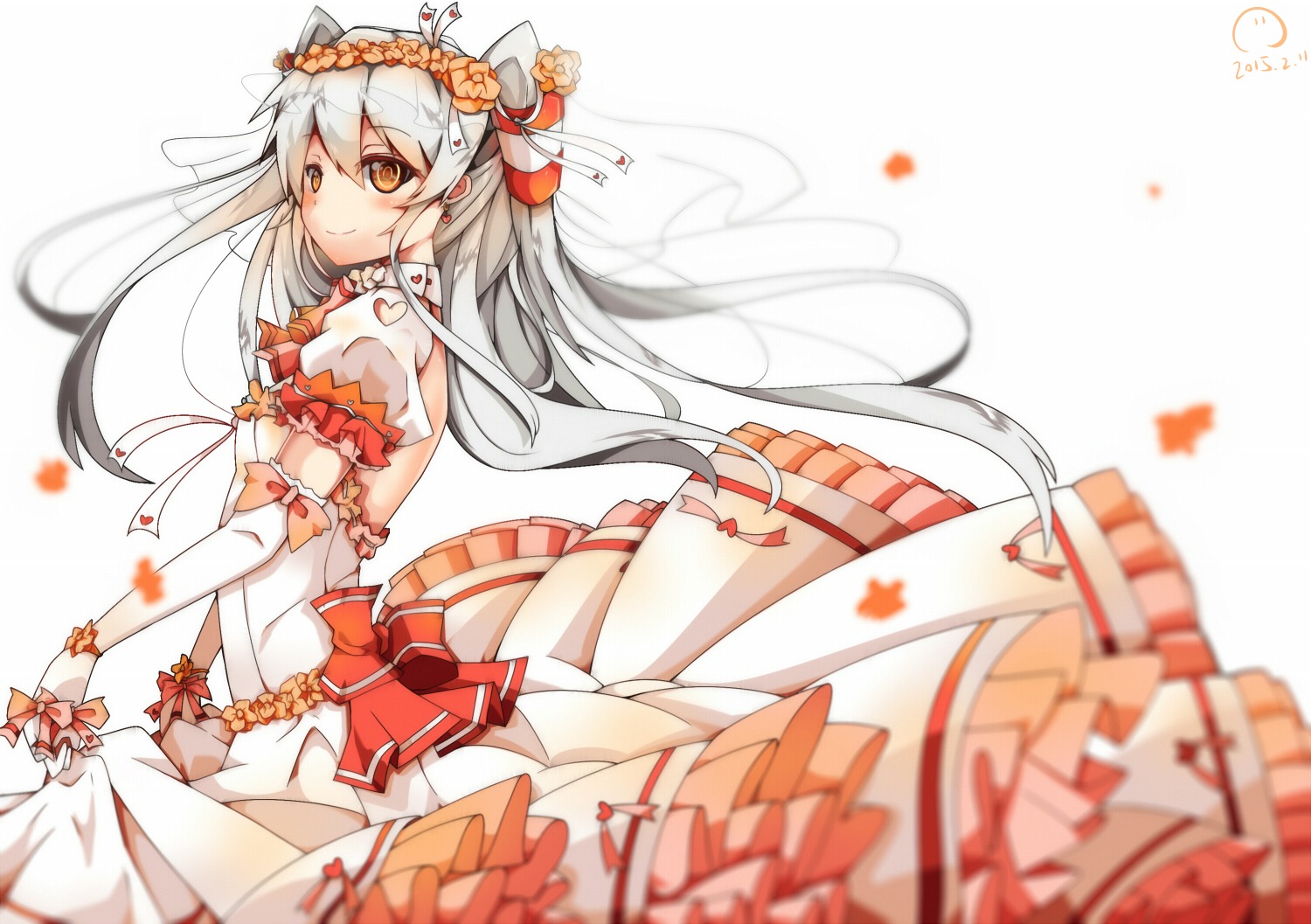 amatsukaze_(kancolle) dango_remi dress kantai_collection no_bra wedding_dress