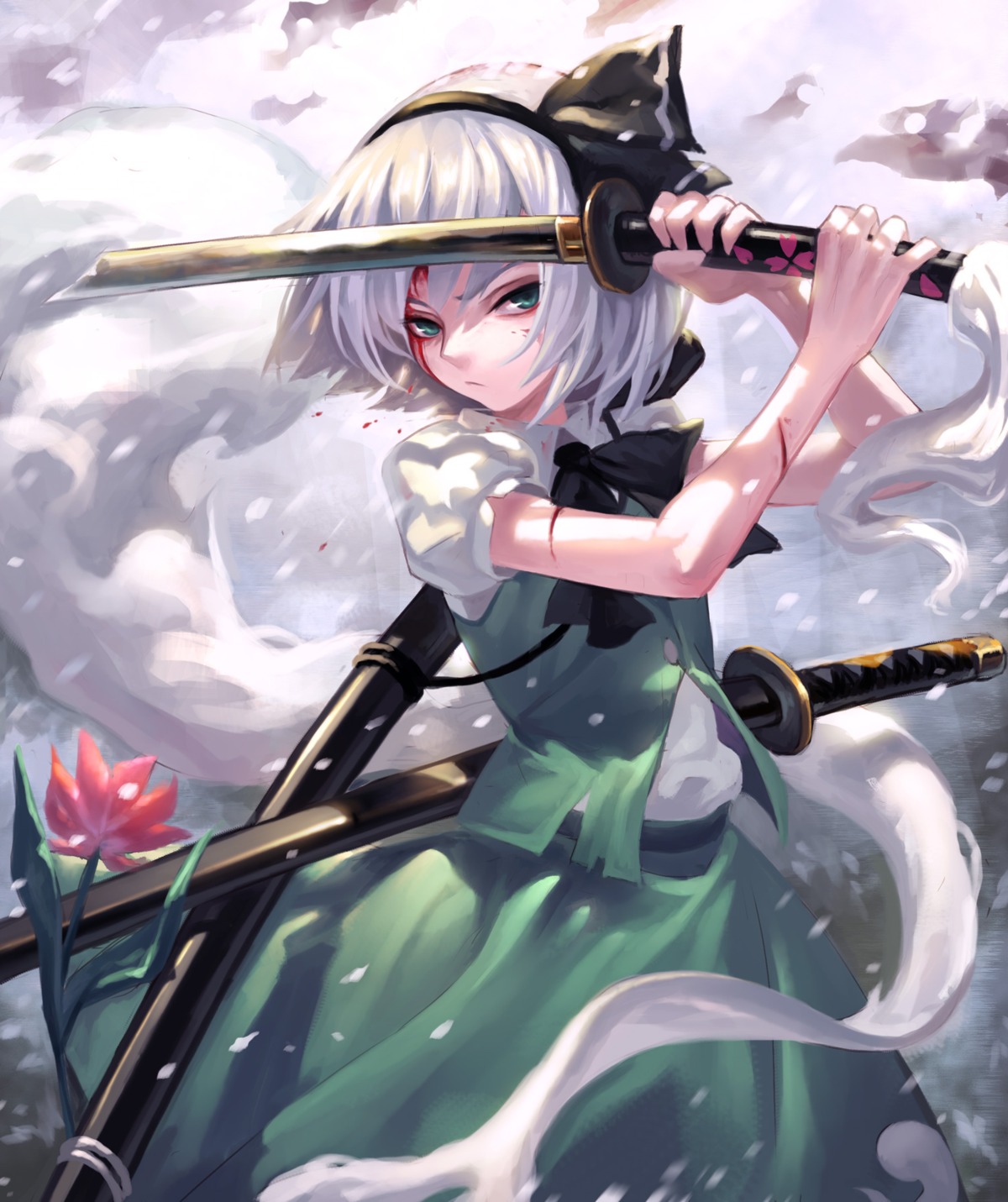 blood konpaku_youmu sword touhou zengxianxin