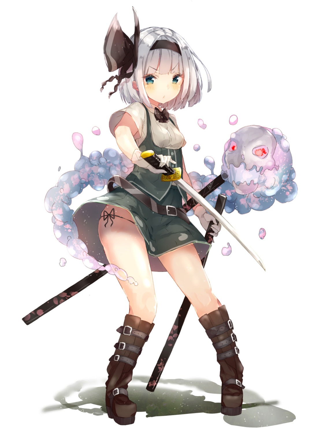 konpaku_youmu pantsu string_panties sword touhou uraziru