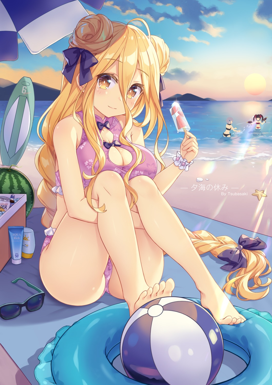 bikini cameltoe date_a_live feet hoshimiya_mukuro swimsuits tsubasaki wet