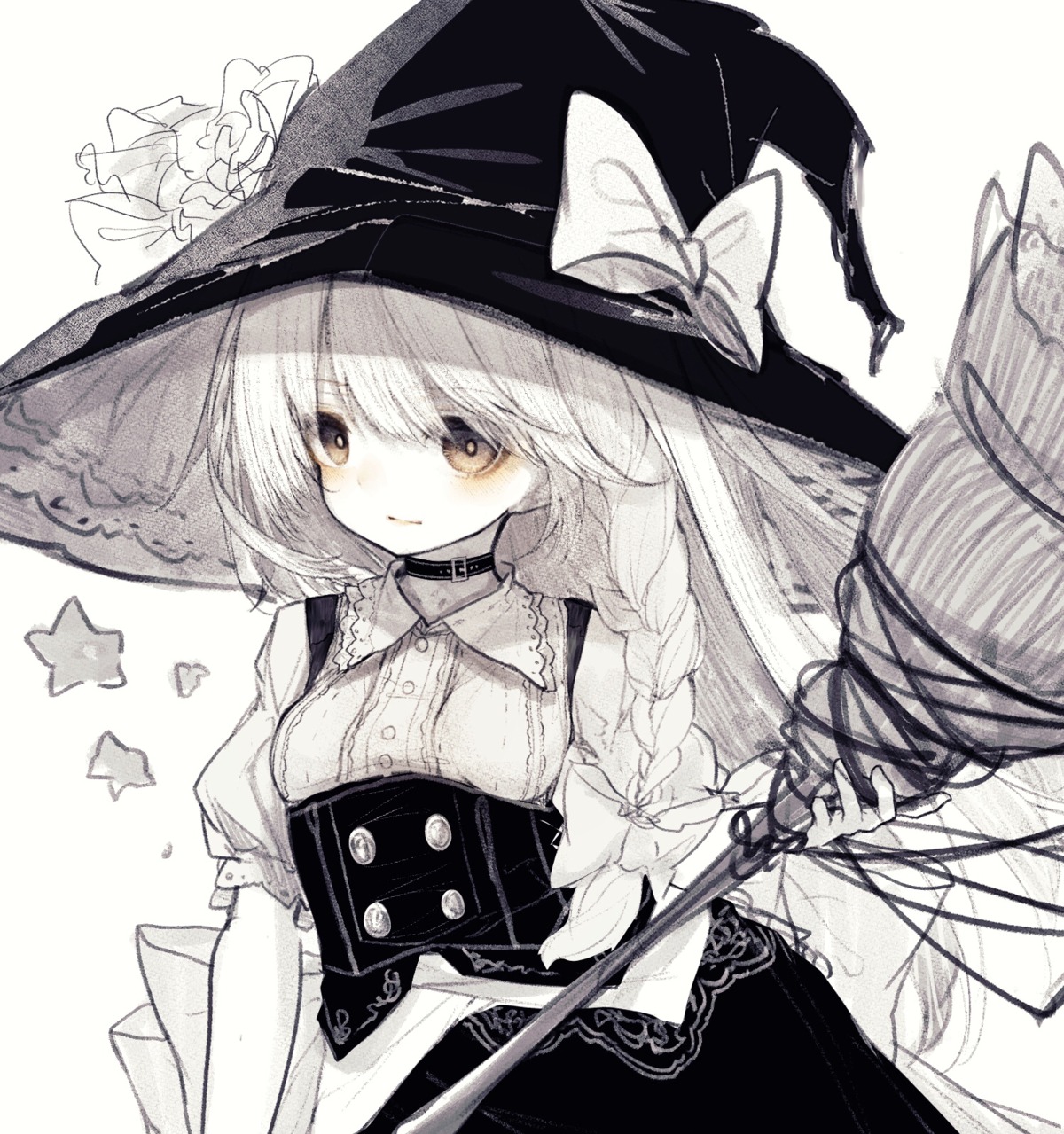 hito_komoru kirisame_marisa touhou witch