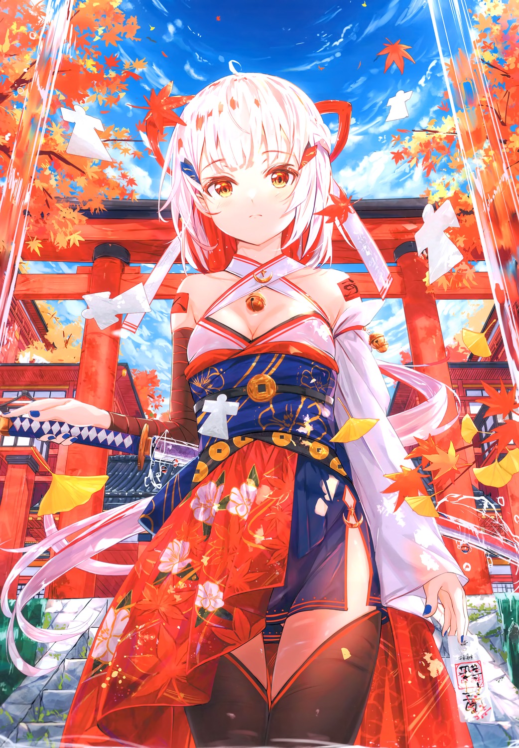 japanese_clothes na_kyo sword thighhighs