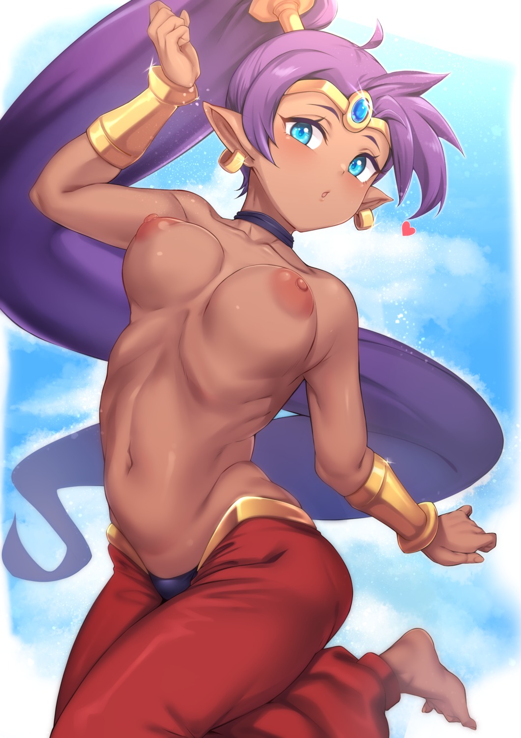 moisture_(chichi) nipples pointy_ears shantae shantae_(character) topless