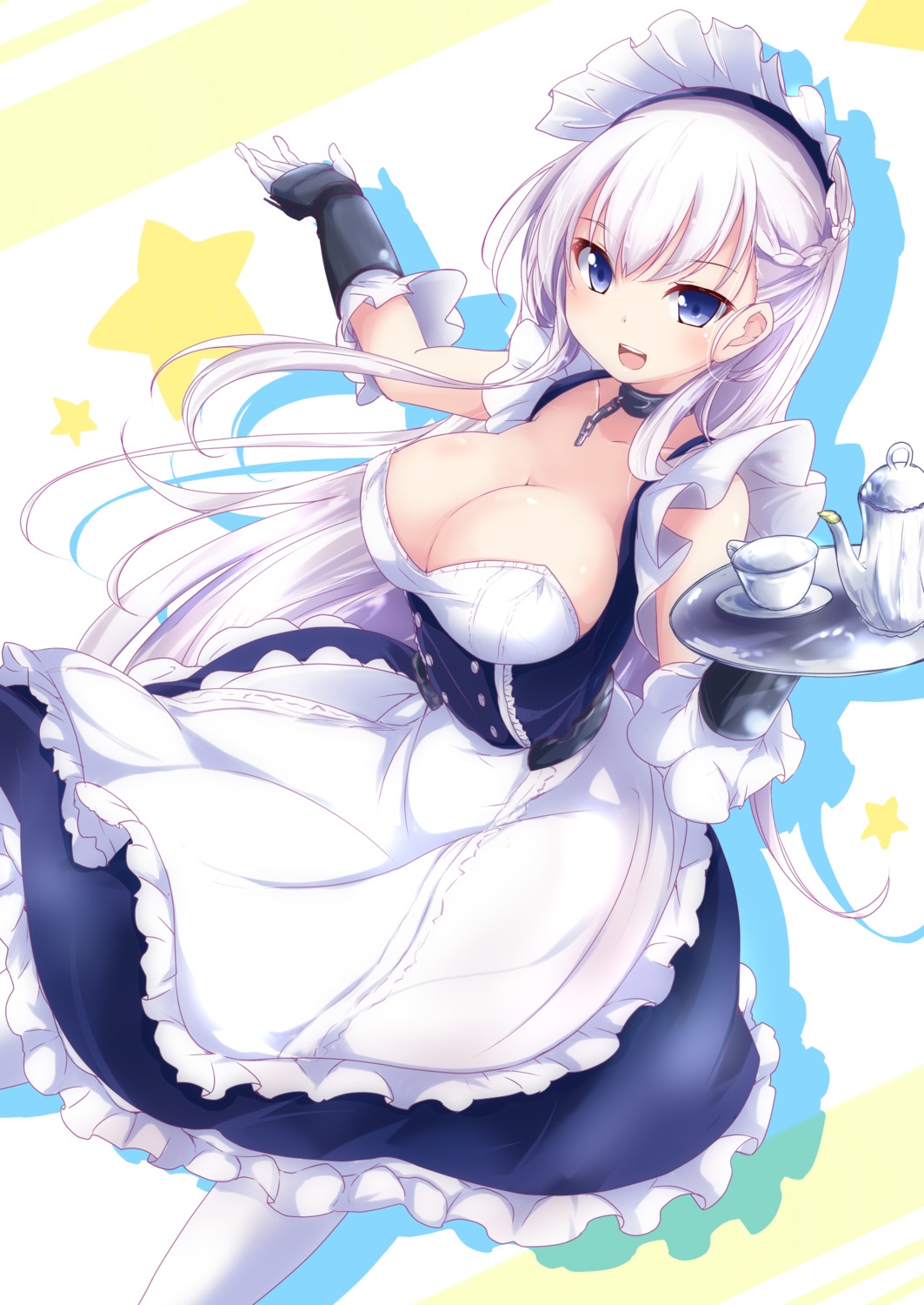 azur_lane belfast_(azur_lane) cleavage maid nanaume_(shichimi_tougarashi)