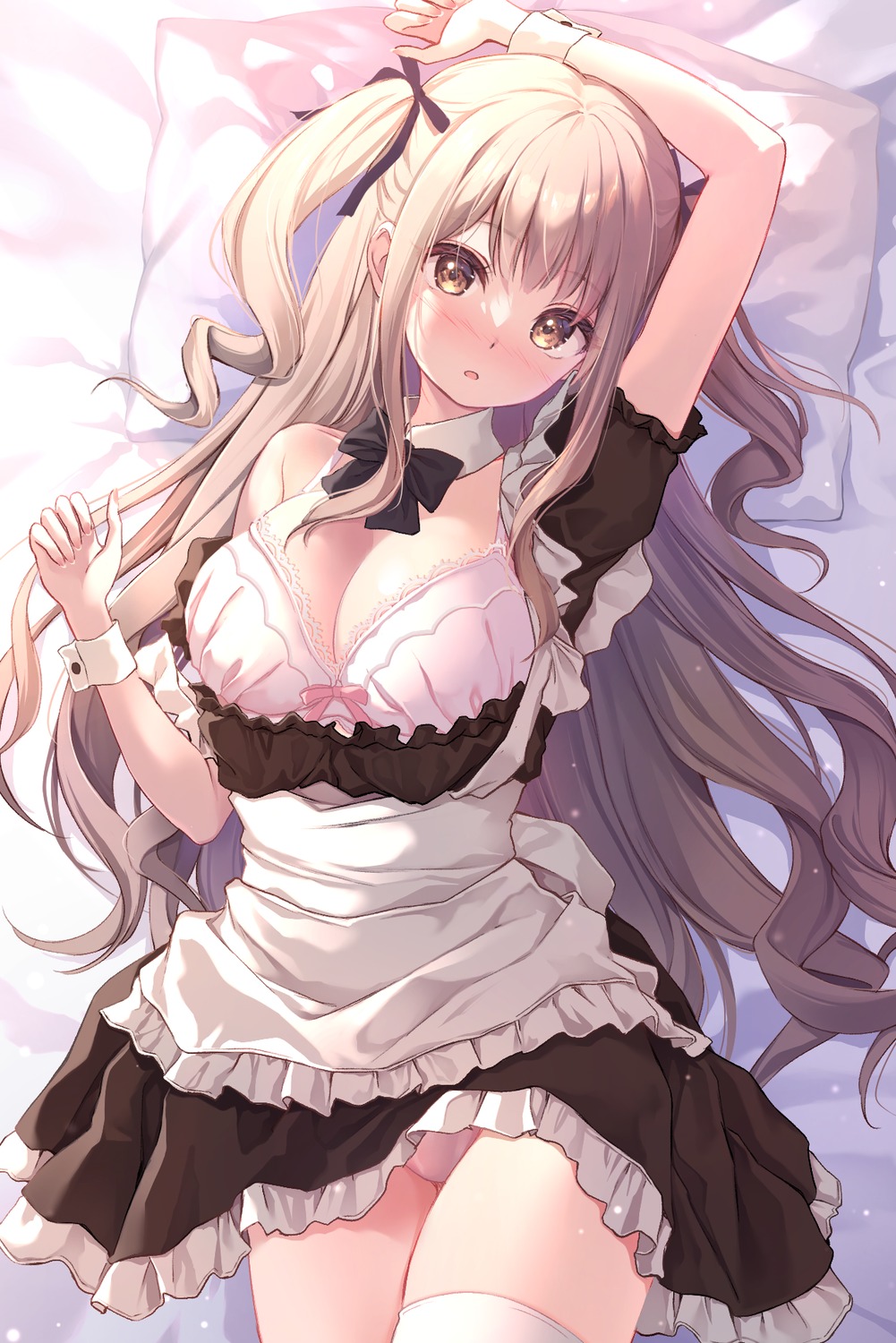 bra maid pantsu pasdar skirt_lift thighhighs