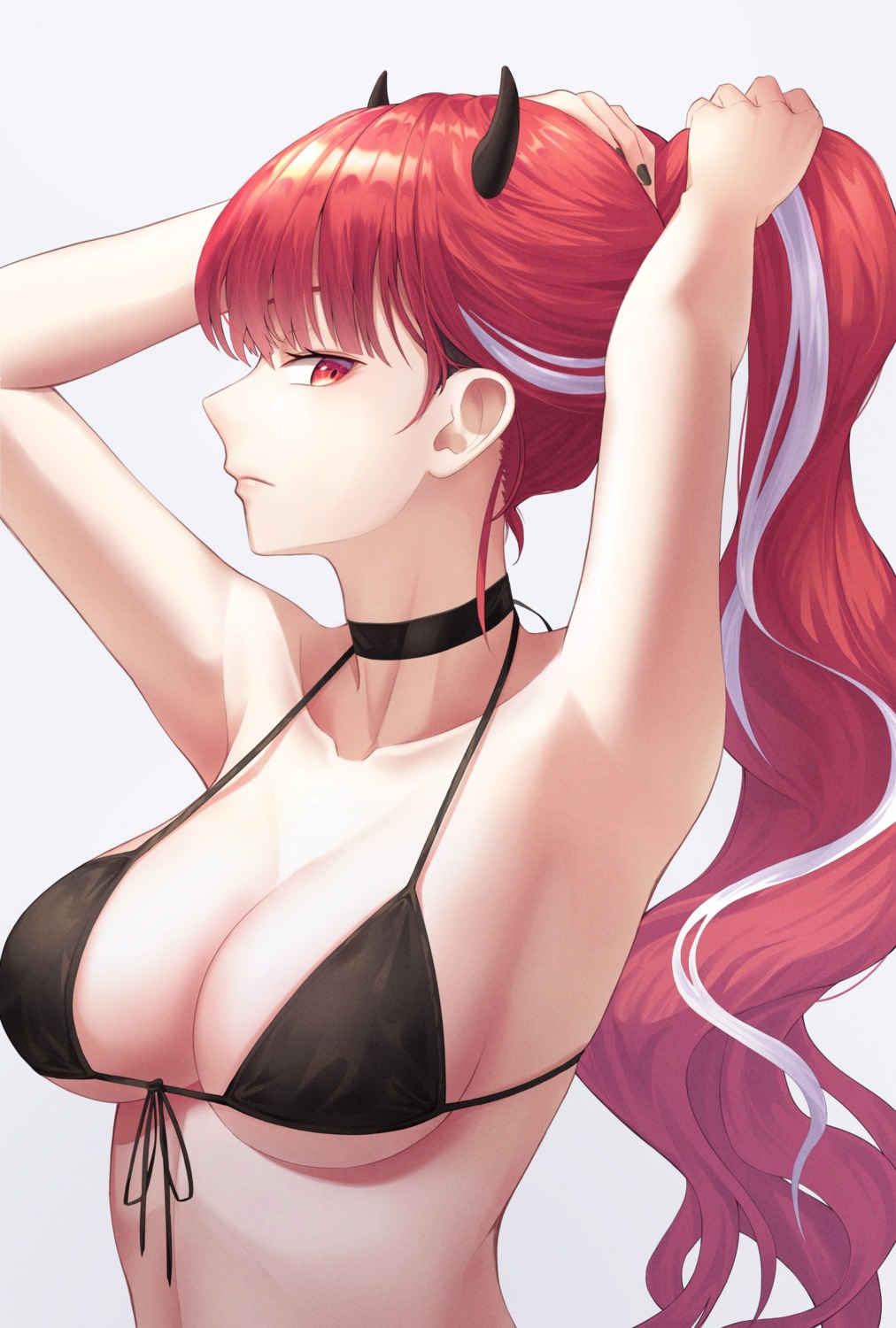 artist_revision bikini_top cleavage horns myung_yi swimsuits underboob