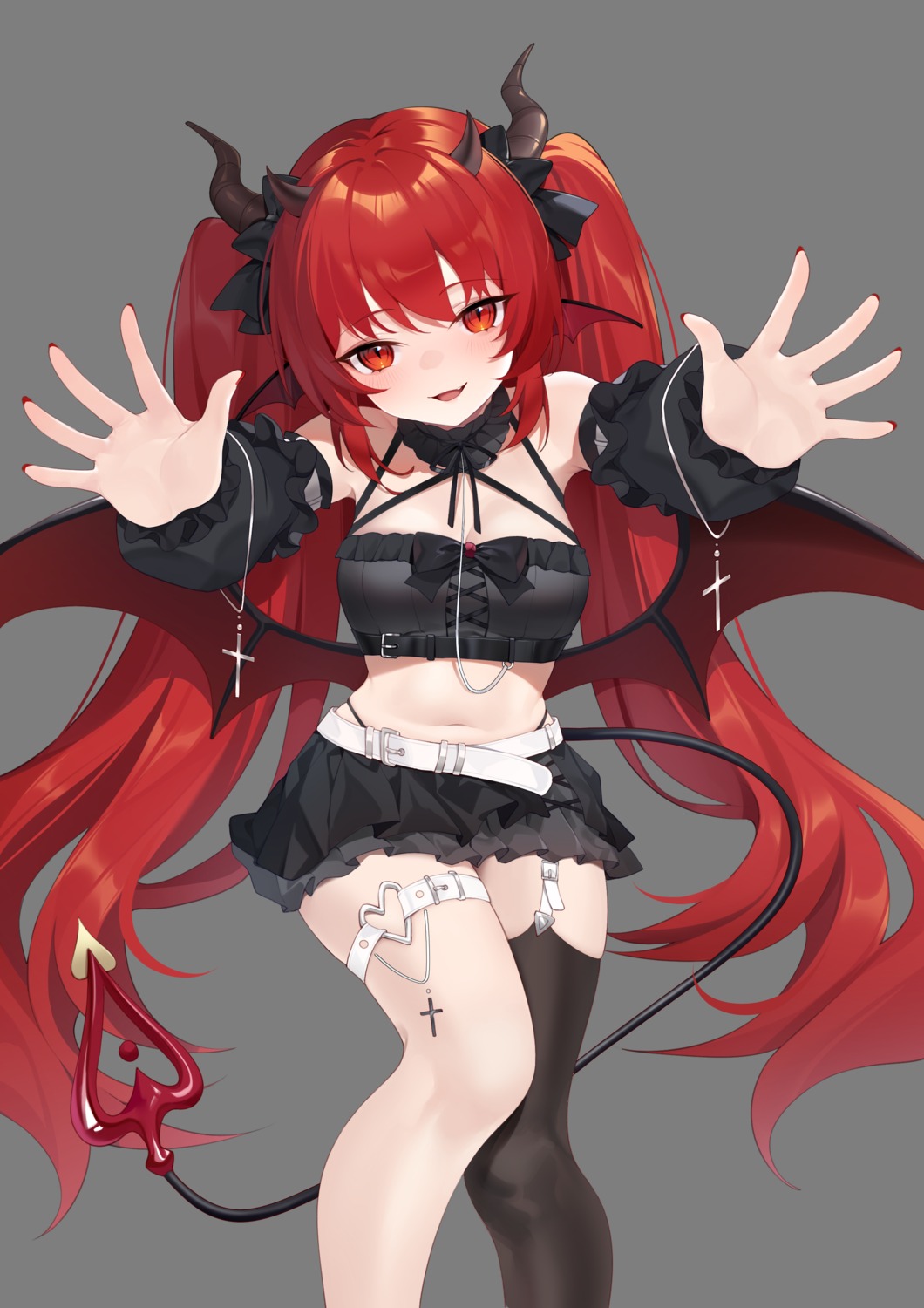 garter horns kojioo stockings tail thighhighs transparent_png wings