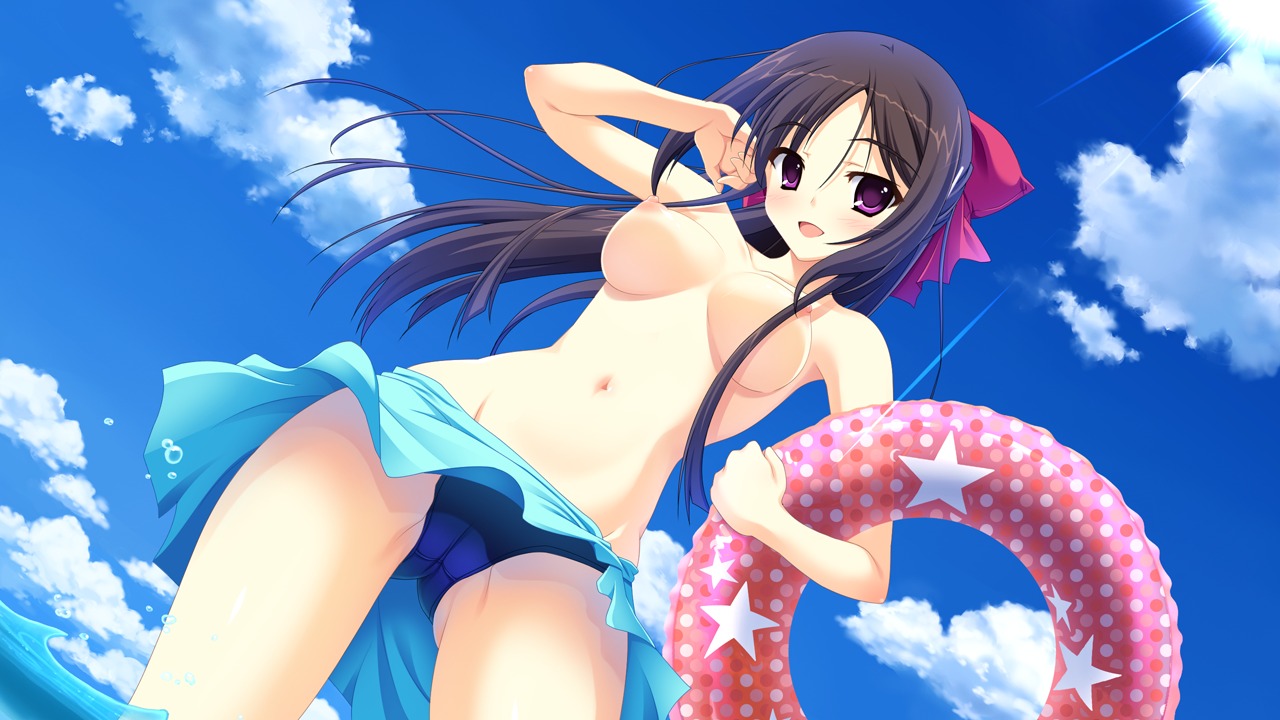 ama_ane bikini game_cg kikurage nipples peassoft swimsuits topless yashima_otome