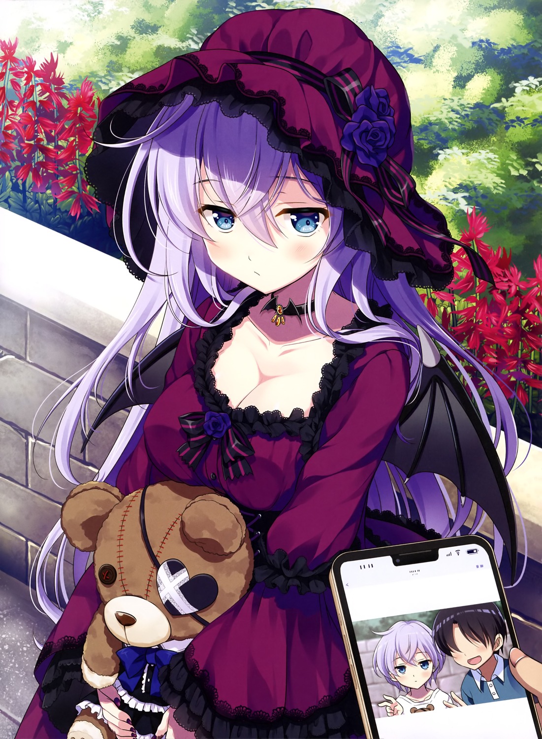 cleavage dress eyepatch gothic_lolita lolita_fashion odawara_hakone wings