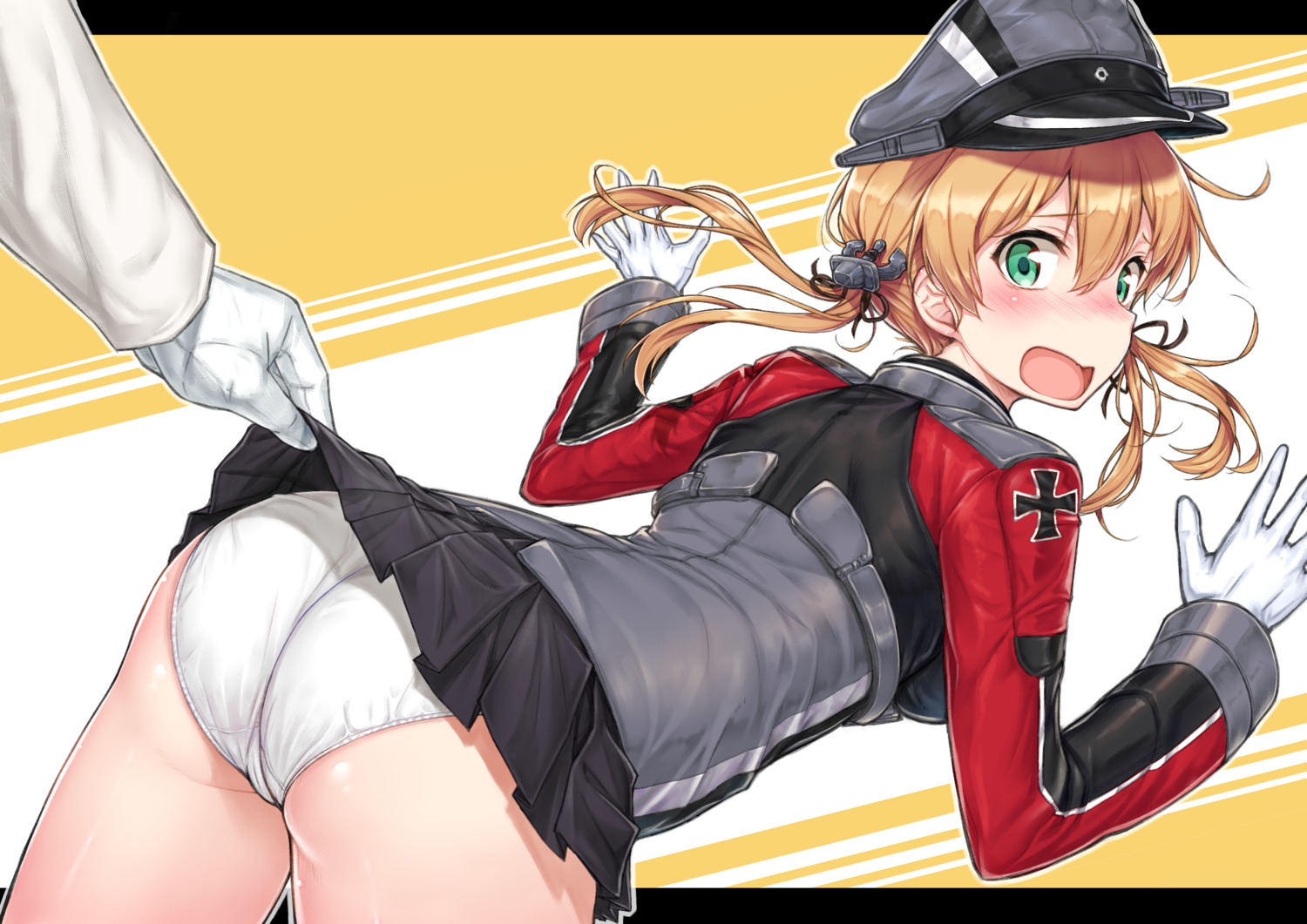 ass kantai_collection komase_(jkp423) pantsu prinz_eugen_(kancolle) skirt_lift uniform