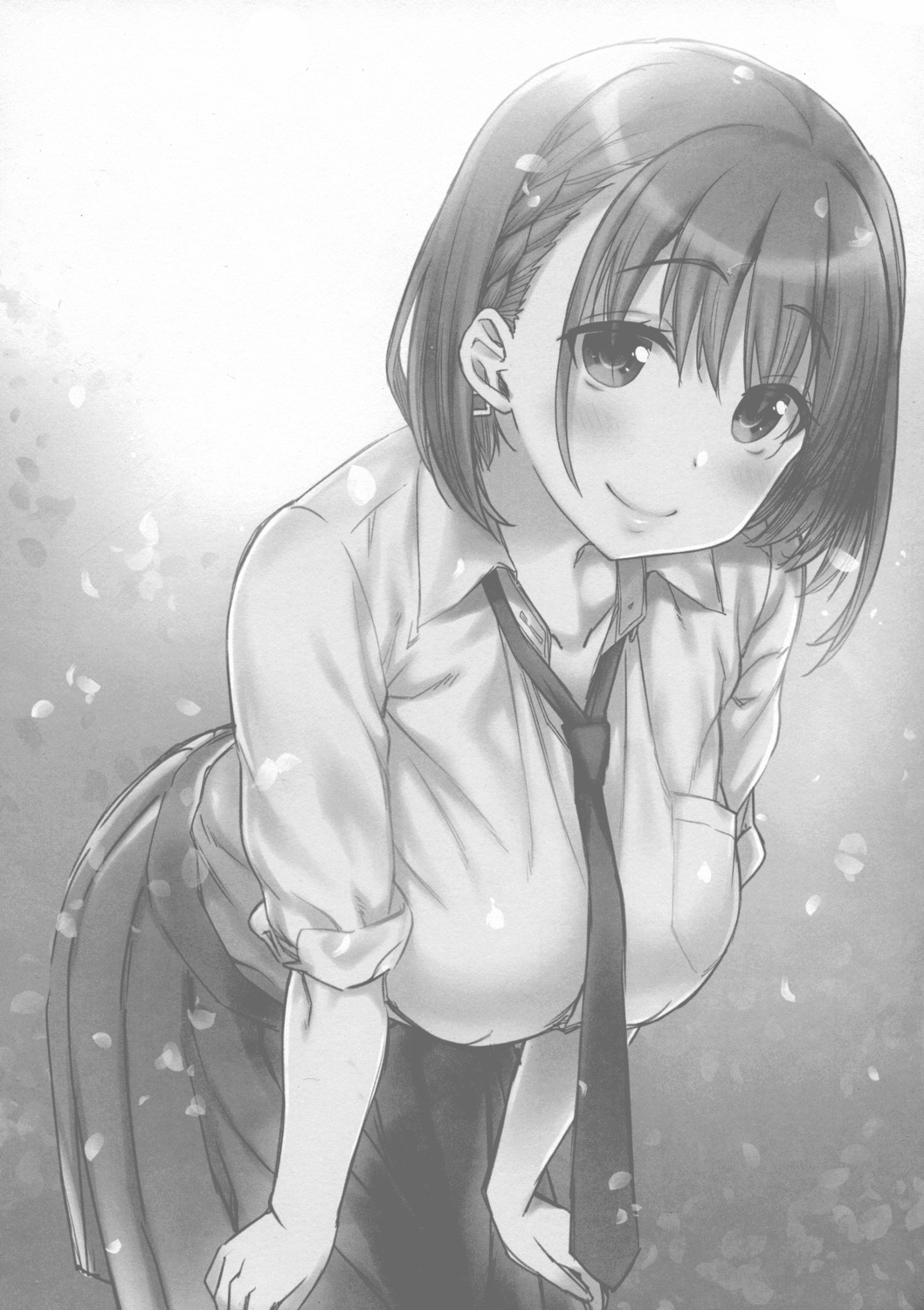 ai-chan_(getsuyoubi_no_tawawa) getsuyoubi_no_tawawa monochrome nanase_meruchi seifuku