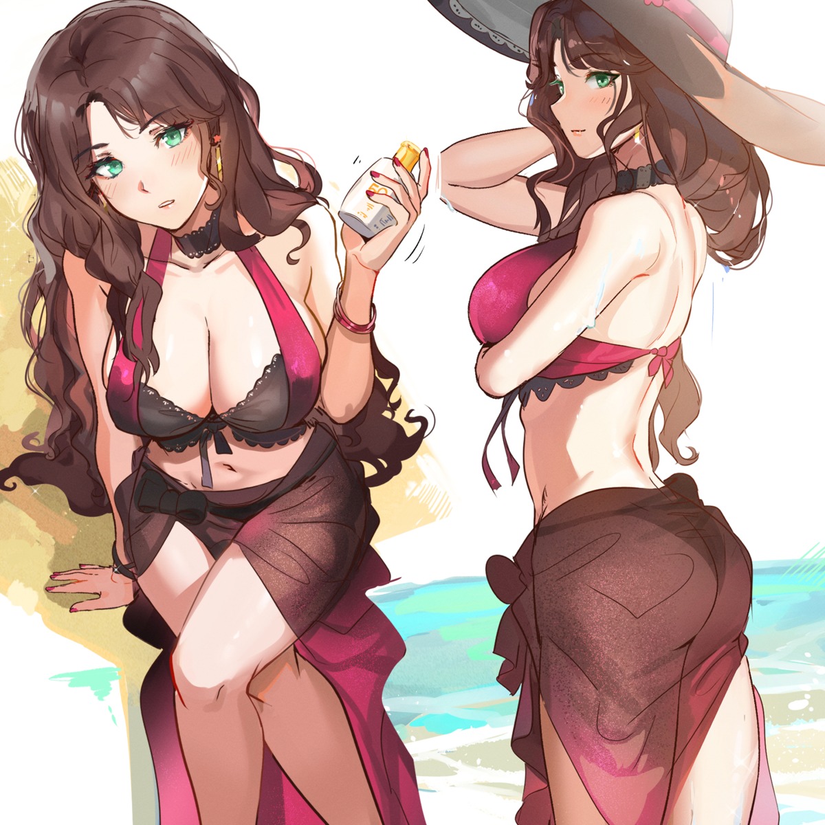 ass bikini breast_hold cleavage dorothea_arnault fire_emblem fire_emblem_heroes fire_emblem_three_houses ormille see_through swimsuits thong