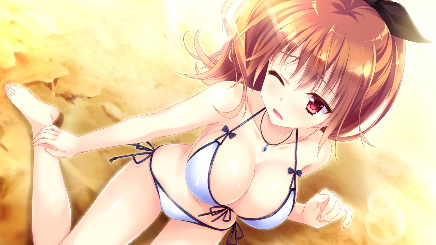 bikini cleavage ensemble_(company) game_cg kimishima_ao koi_suru_kimochi_no_kasanekata narumi_akane swimsuits