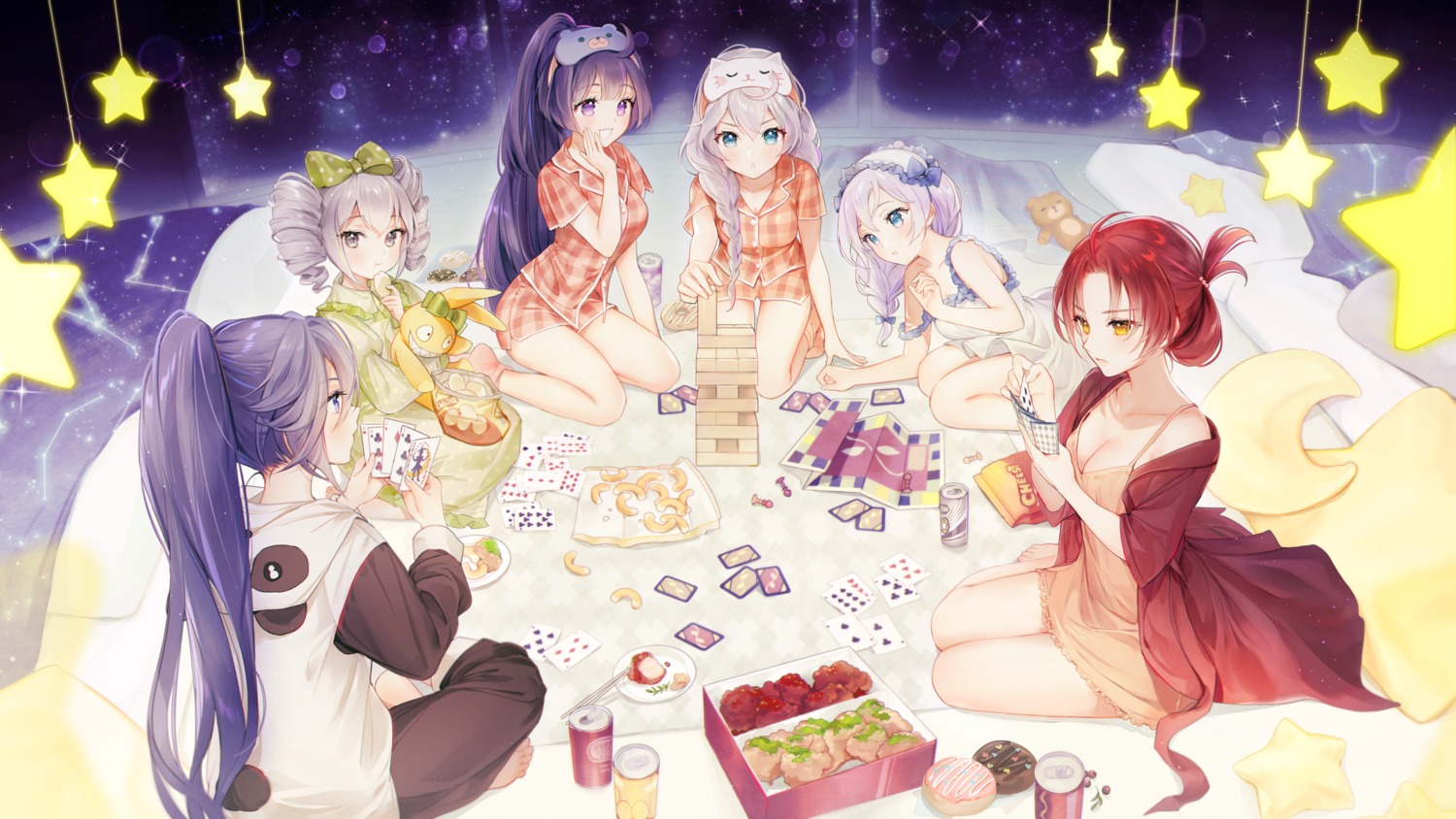 benghuai_xueyuan bronya_zaychik cleavage gomzi honkai_impact kiana_kaslana pajama raiden_mei wallpaper