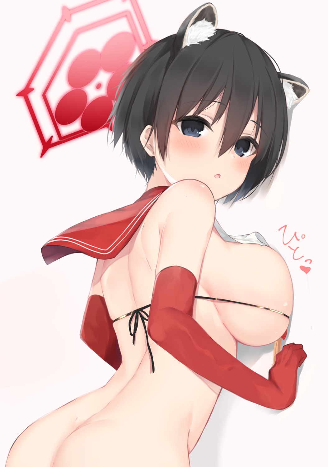 animal_ears ass blue_archive bottomless halo kasuga_tsubaki memekko nekomimi