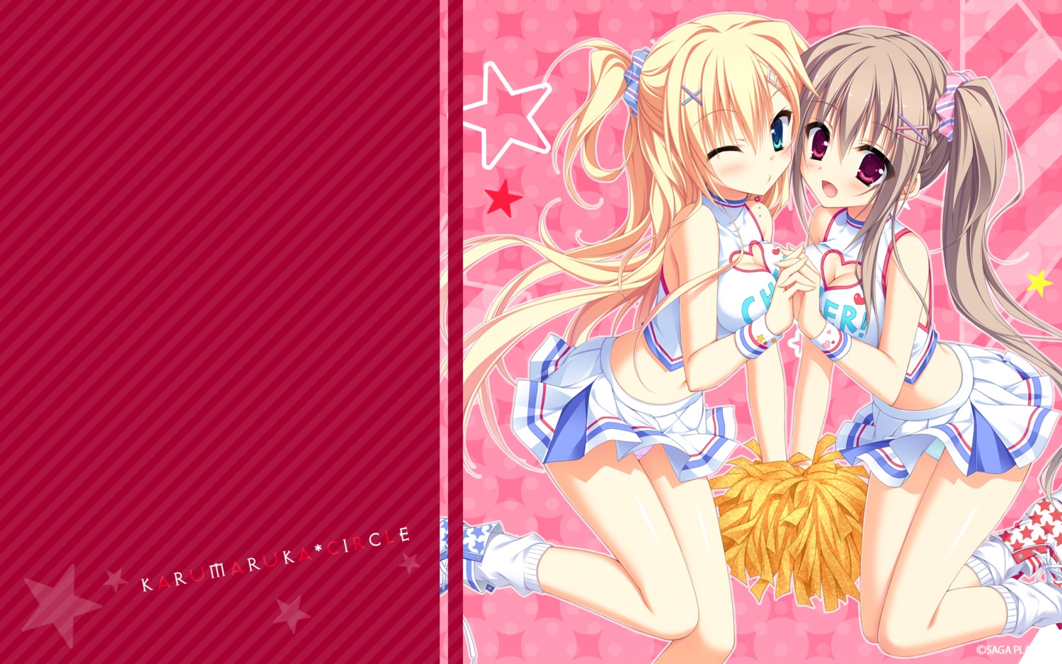 asahina_shin cheerleader cleavage karumaruka_circle matsumiya_kiseri narumi_an pantsu saga_planets toranosuke wallpaper