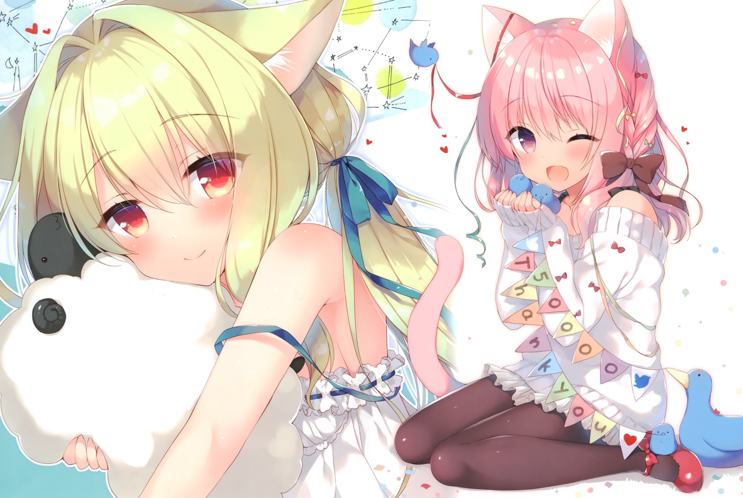 23.4° animal_ears ichiri kitsune nekomimi pantyhose sweater tail