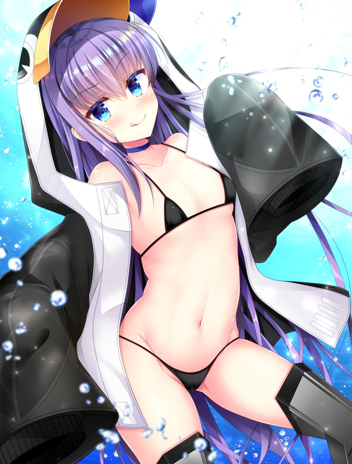 ari_(ariburo) bikini fate/grand_order meltryllis open_shirt penguin swimsuits