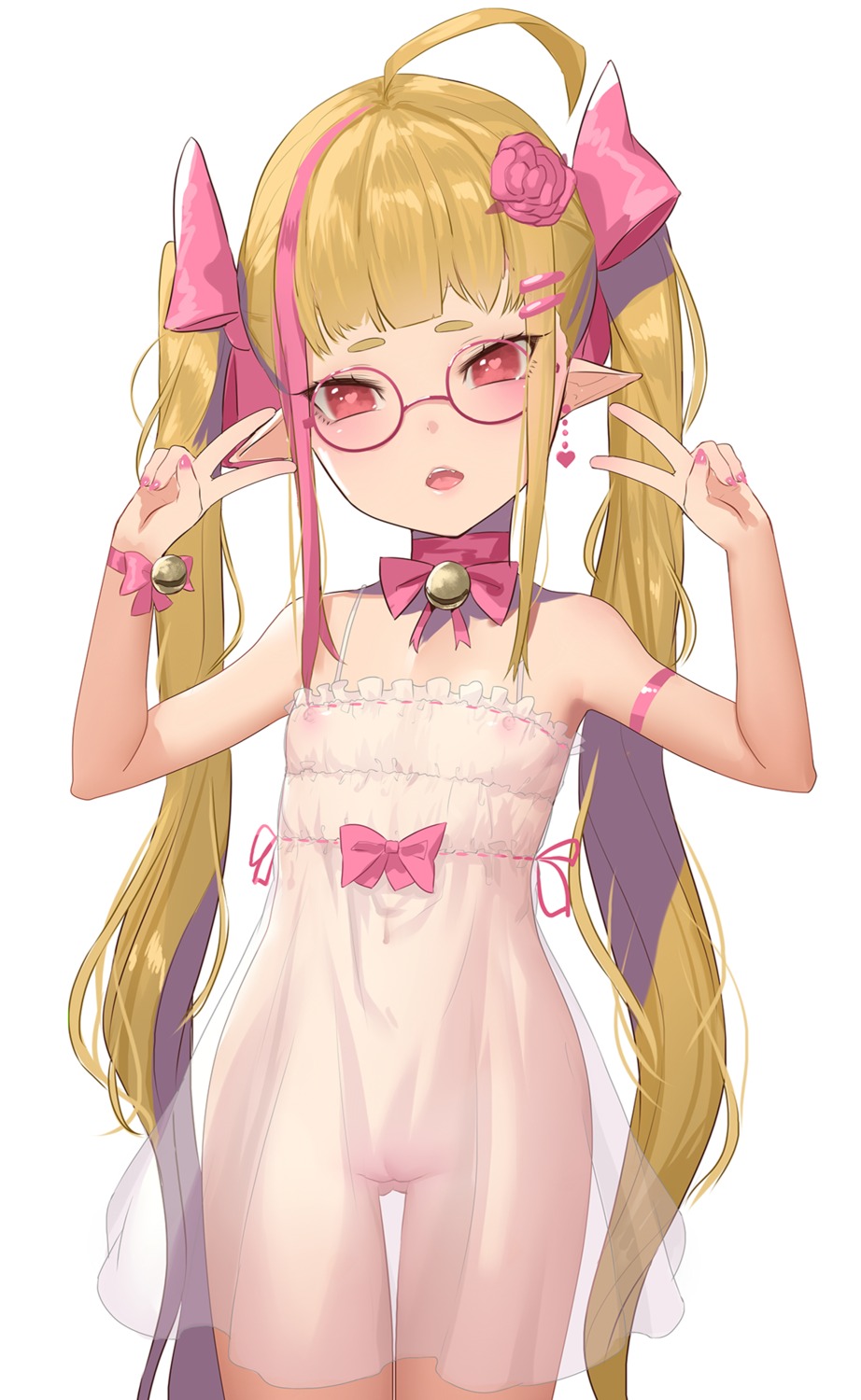 hk_(hk) lingerie loli megane nipples no_bra nopan pointy_ears pussy see_through uncensored