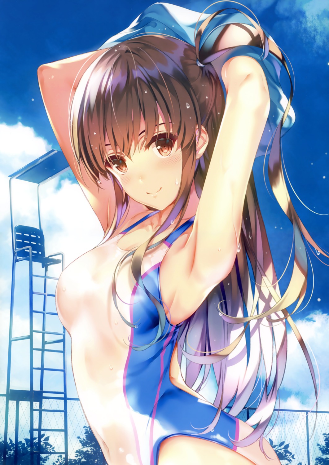 amami_anzu comic_aun misaki_kurehito see_through swimsuits undressing