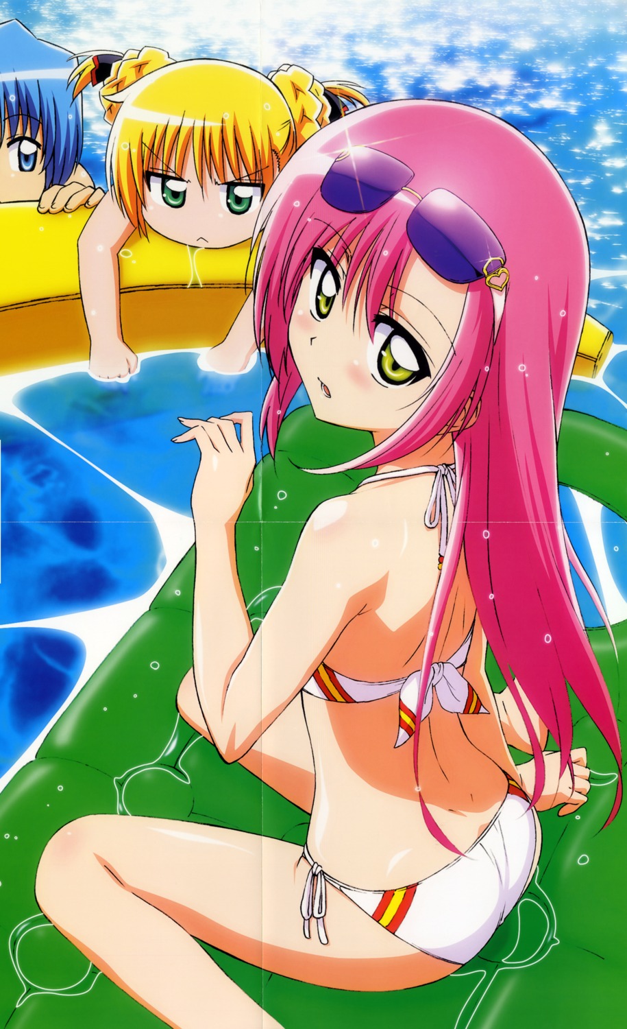 ayasaki_hayate bikini crease fixme hayate_no_gotoku katsura_hinagiku sanzenin_nagi scanning_artifacts swimsuits