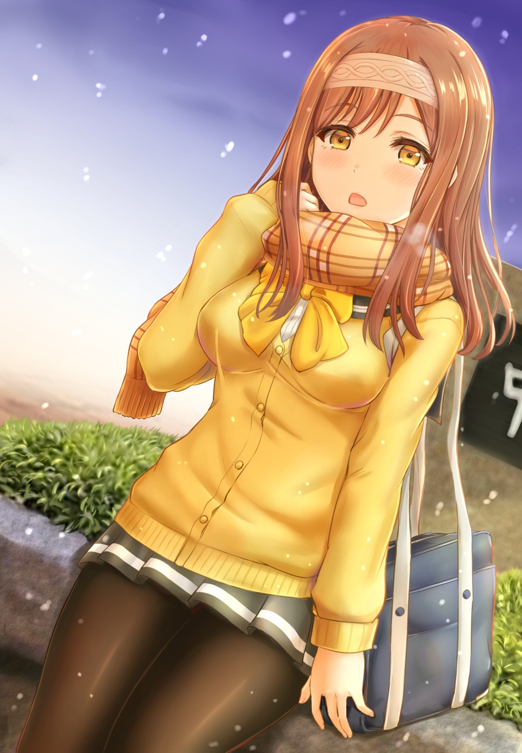 inanaki_shiki kunikida_hanamaru love_live!_sunshine!! pantyhose seifuku sweater