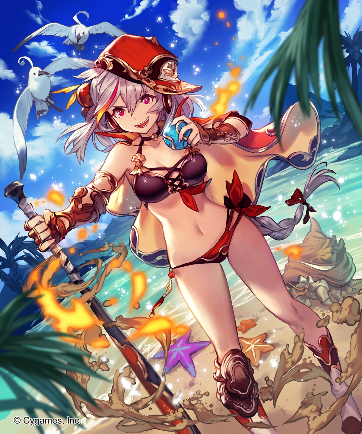 armor bikini_armor cleavage lee_hyeseung shingeki_no_bahamut weapon