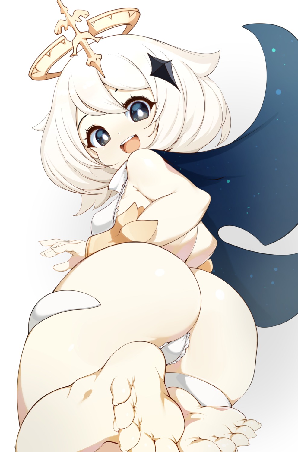 ass feet genshin_impact loli paimon pantsu slugbox thong