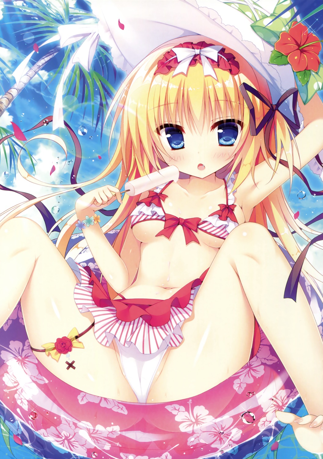 bikini cameltoe garter hangyaku_no_dreadnought shiromochi_sakura swimsuits underboob wet