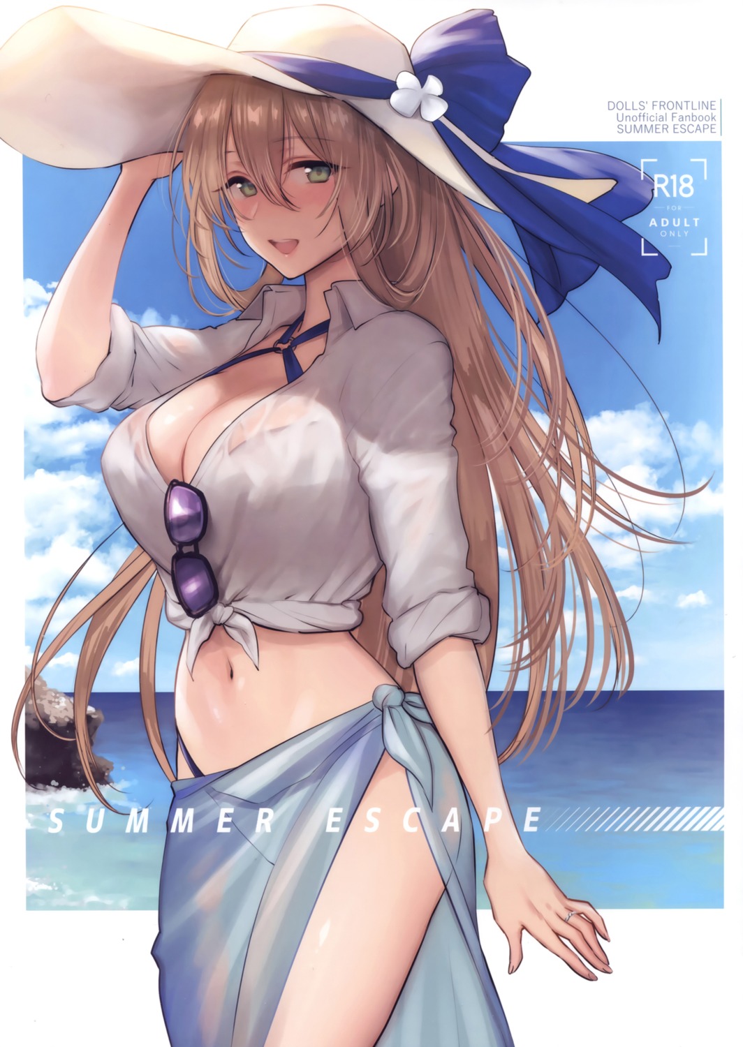 bikini cleavage earthean_(circle) girls_frontline megane see_through shoukaki springfield_(girls_frontline) swimsuits