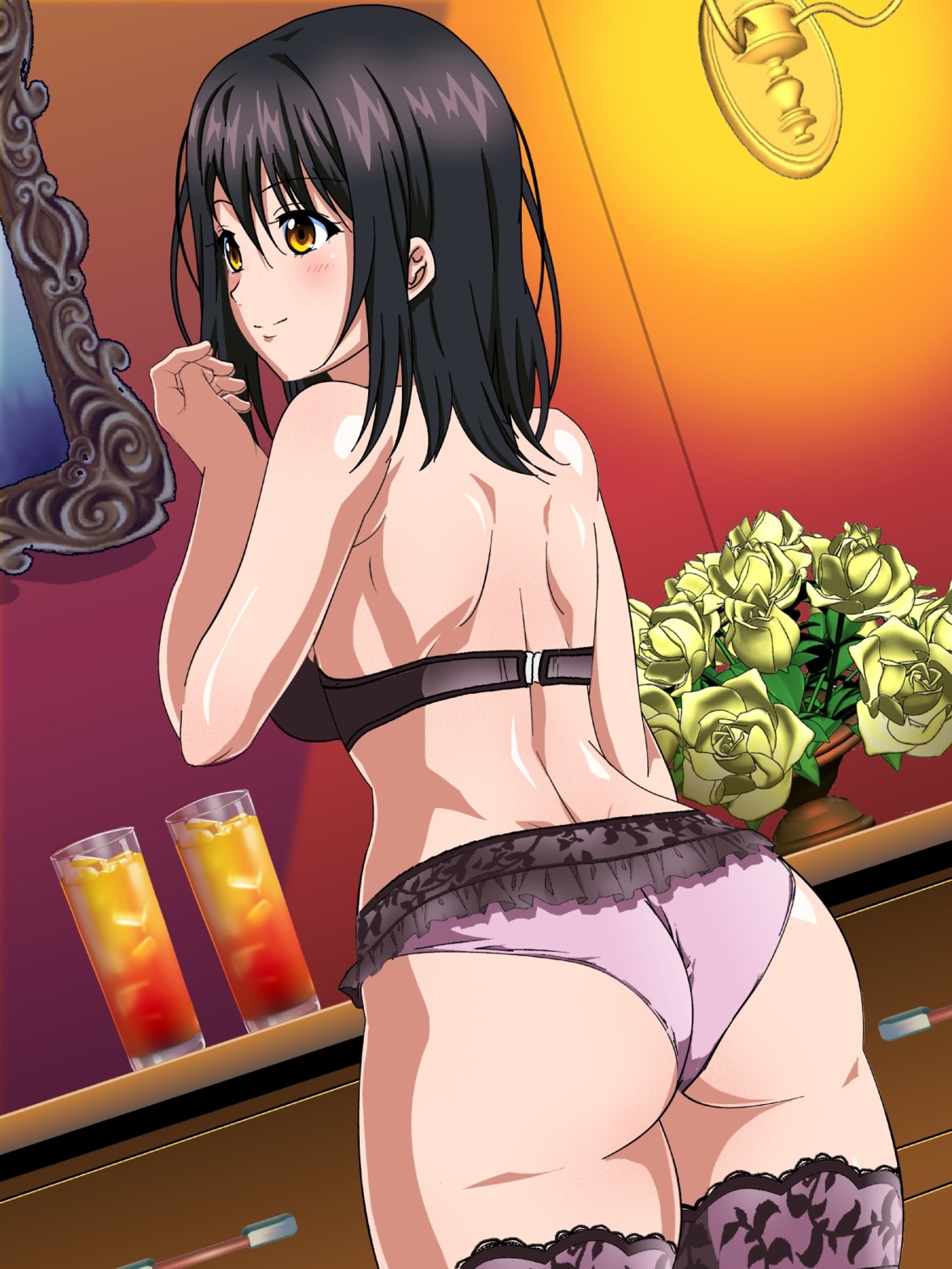 ass bra himeragi_yukina kororofu pantsu strike_the_blood thighhighs