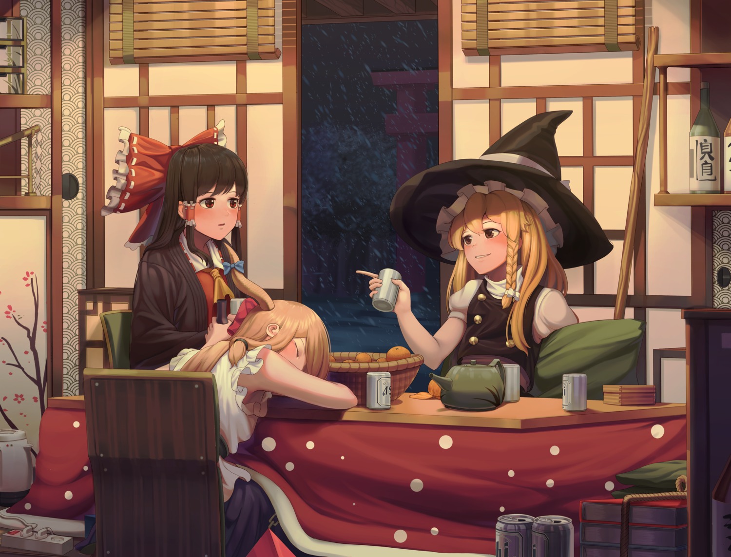 goback hakurei_reimu ibuki_suika kirisame_marisa touhou witch