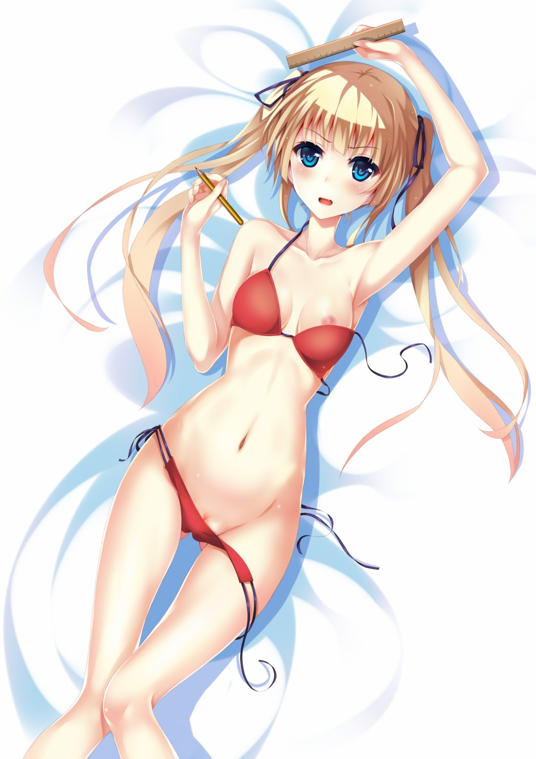 bikini breasts brora nipples panty_pull pussy saenai_heroine_no_sodatekata sawamura_spencer_eriri swimsuits uncensored