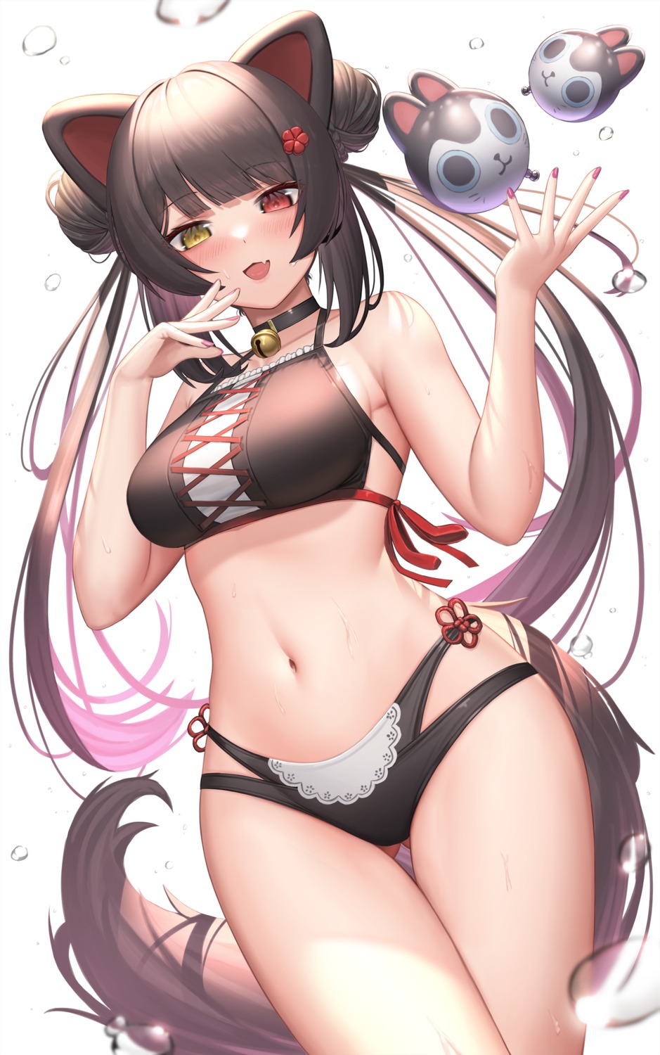 animal_ears bikini heterochromia inui_toko inumimi nijisanji suraimu_(suraimuraimu) swimsuits tail