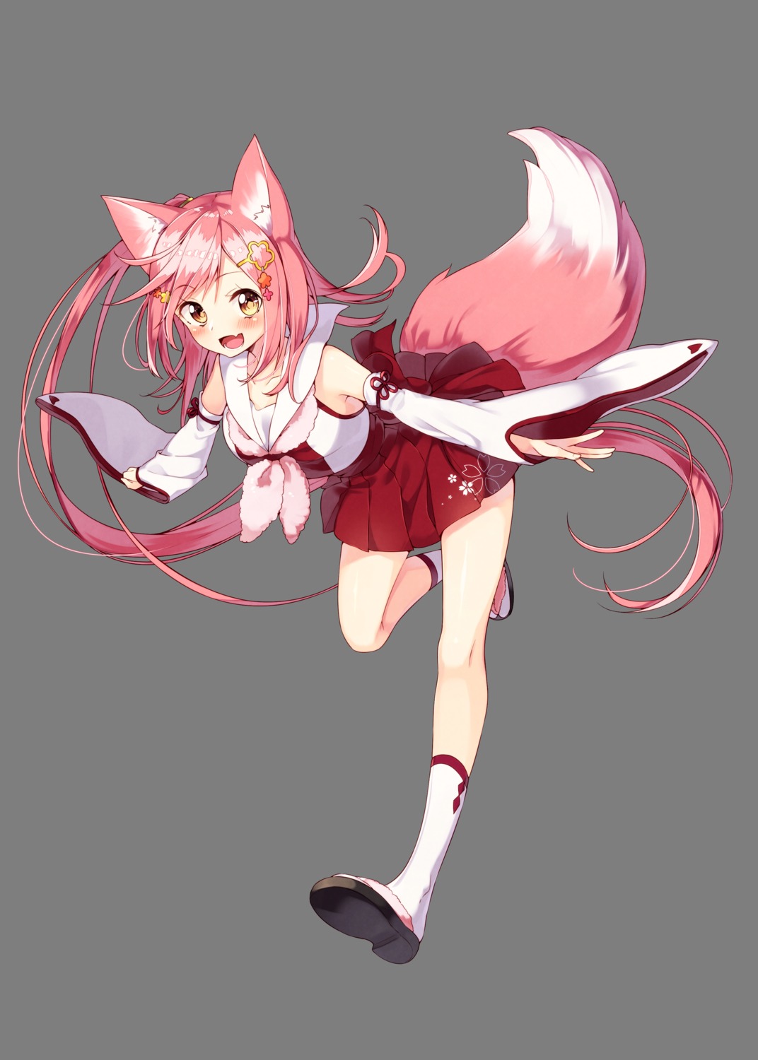 animal_ears japanese_clothes sakuragi_ren tail transparent_png