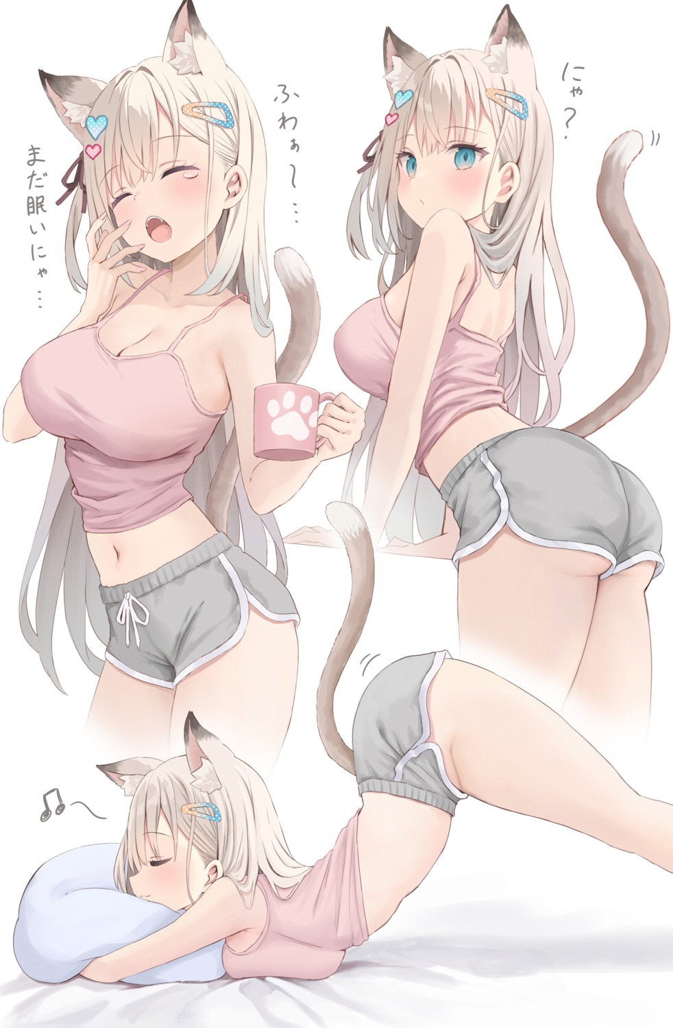 akino_ell animal_ears ass nekomimi shirt_lift tail