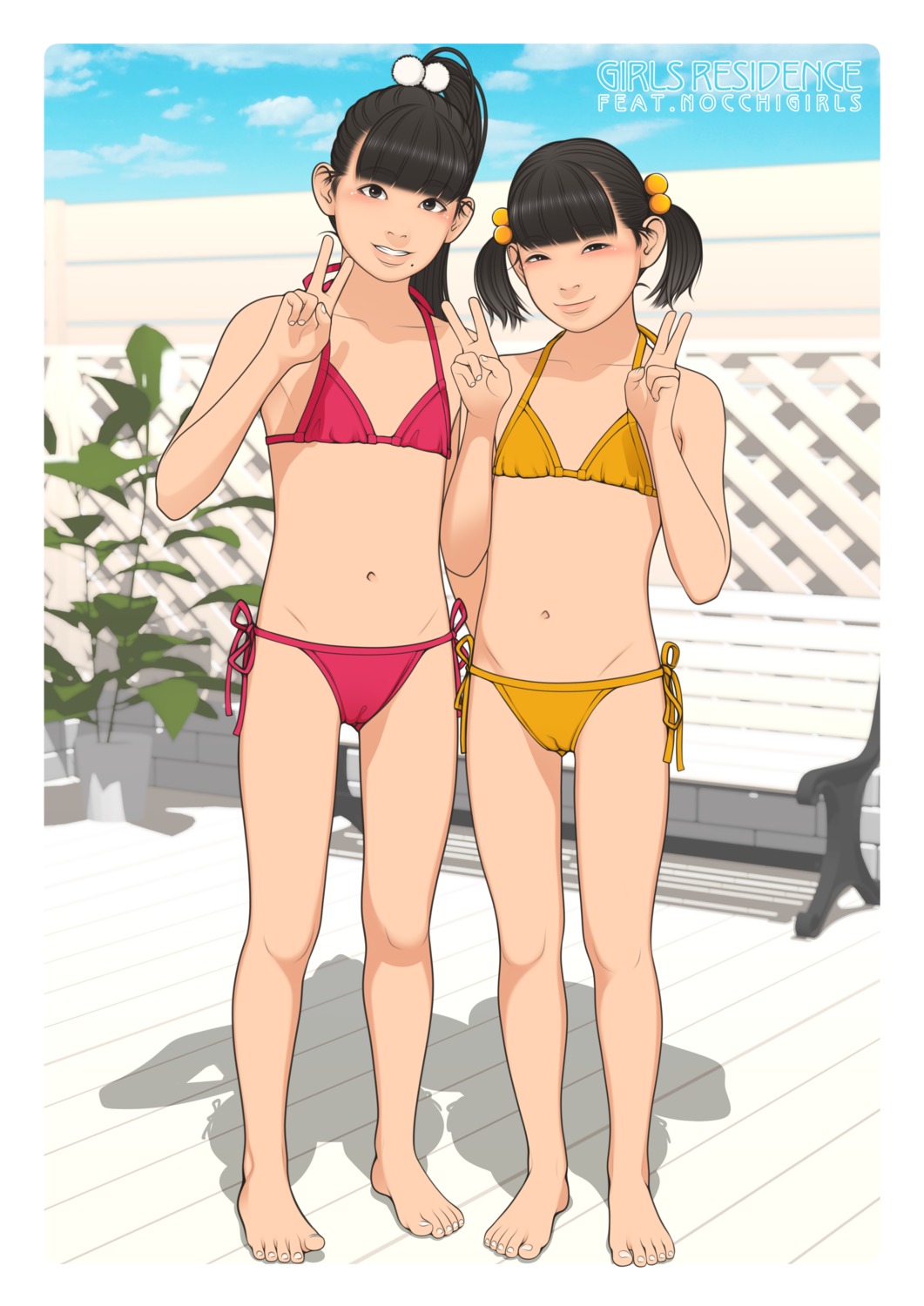 bikini cameltoe loli shinchou_ni_kansuru_kousatsu swimsuits tagme