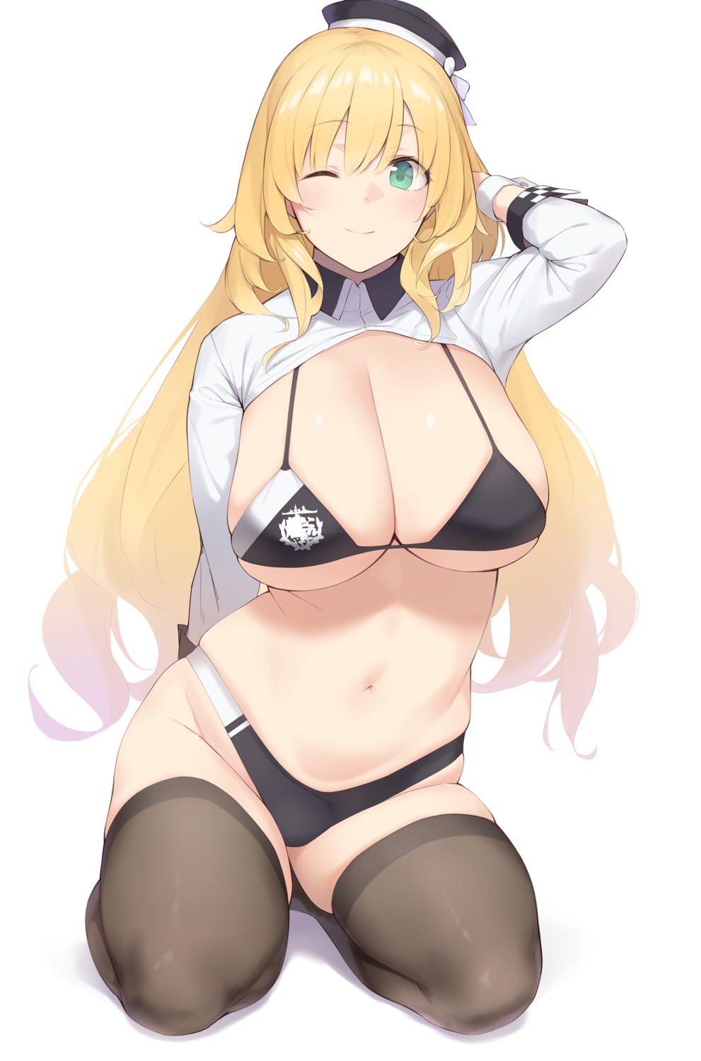 atago_(kancolle) bikini enosan kantai_collection swimsuits thighhighs