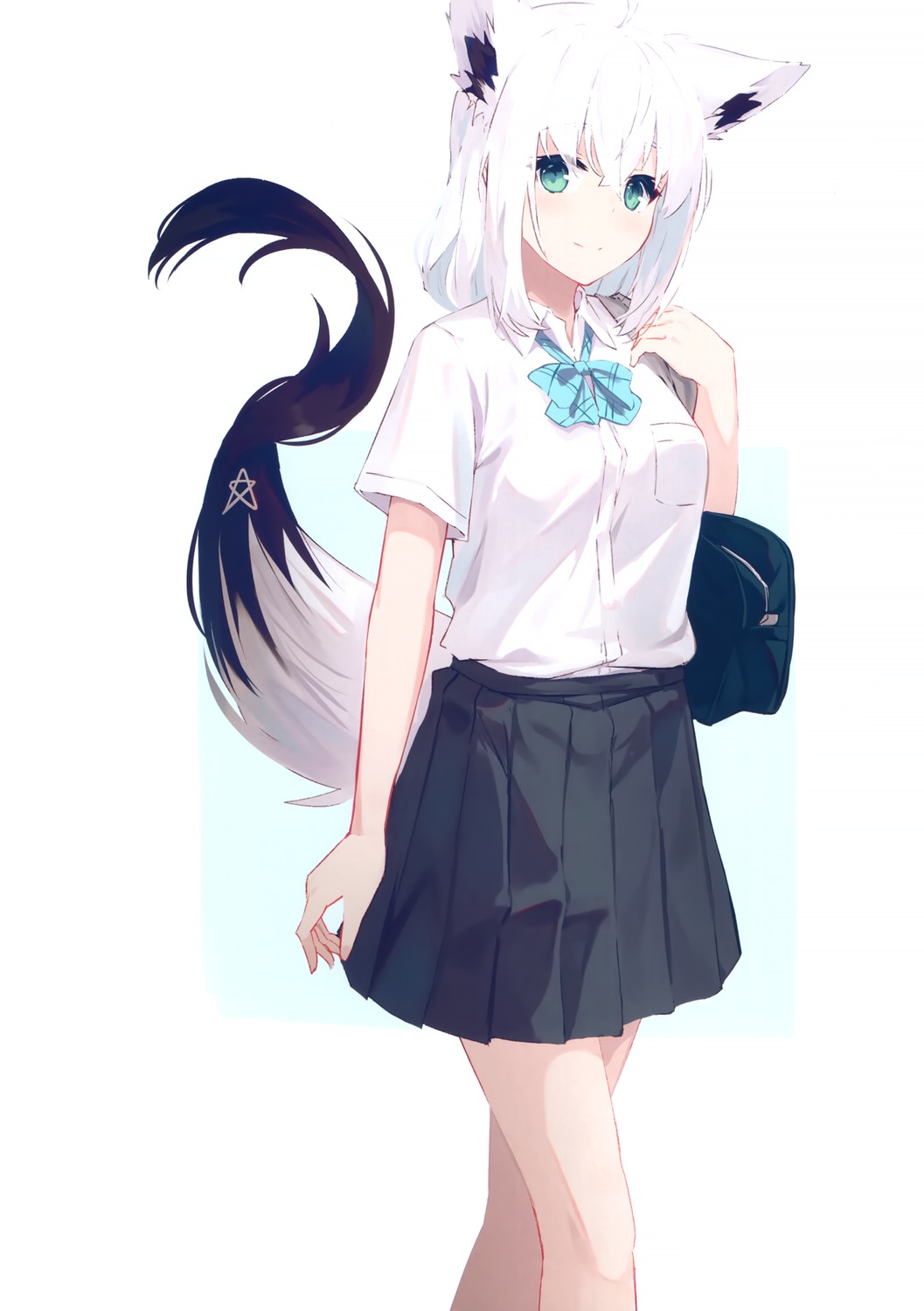 animal_ears hololive hololive_gamers kitsune nagishiro_mito seifuku shirakami_fubuki tail