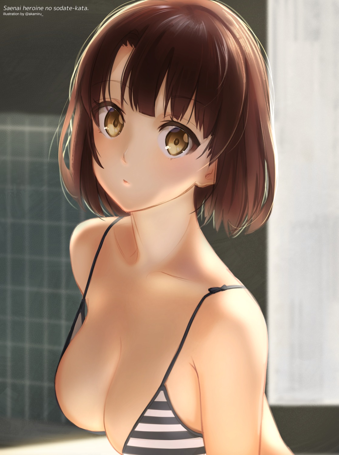 akame_(akamiru) bikini_top cleavage katou_megumi saenai_heroine_no_sodatekata